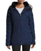 Belmont Quilted-sleeve Parka, Blue