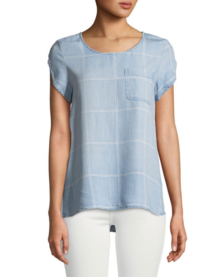 Windowpane Chambray Tee