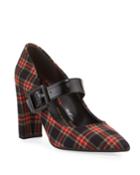 Montreal Plaid Buckle Pumps