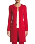 Santana-knit Jewel-neck Topper Jacket