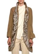 Easy Belted Topper Jacket W/ Ruched Contrast