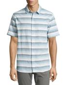 Striped Short-sleeve Shirt, White/multi
