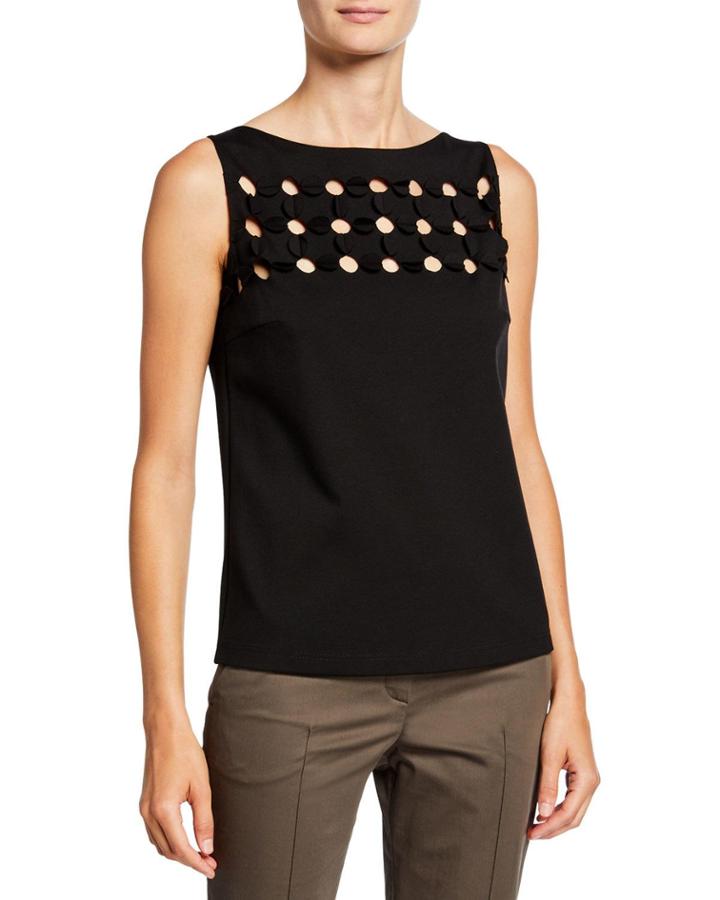 Cutout Punto Dot Boat-neck Top
