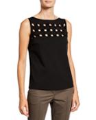 Cutout Punto Dot Boat-neck Top