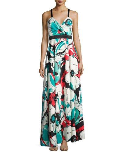 Banded-waist Floral-print