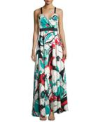 Banded-waist Floral-print
