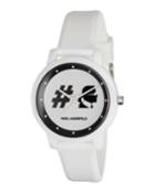 37mm Camille Silicone Watch, White/black