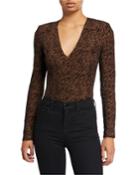 Inca Long-sleeve Animal-print Bodysuit