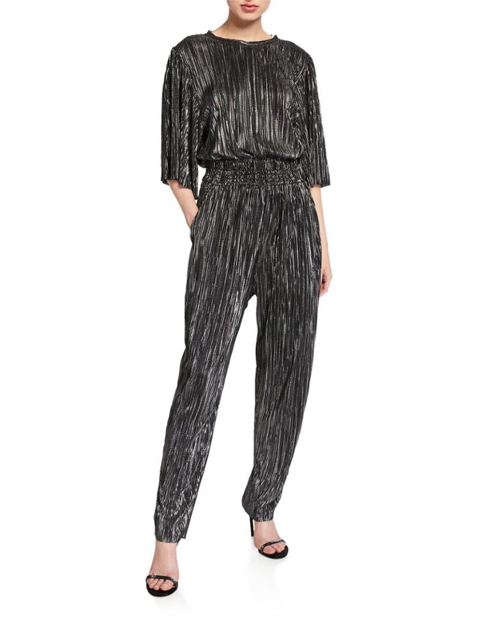 Chimbote Metallic Open-back Jumpsuit