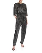 Chimbote Metallic Open-back Jumpsuit