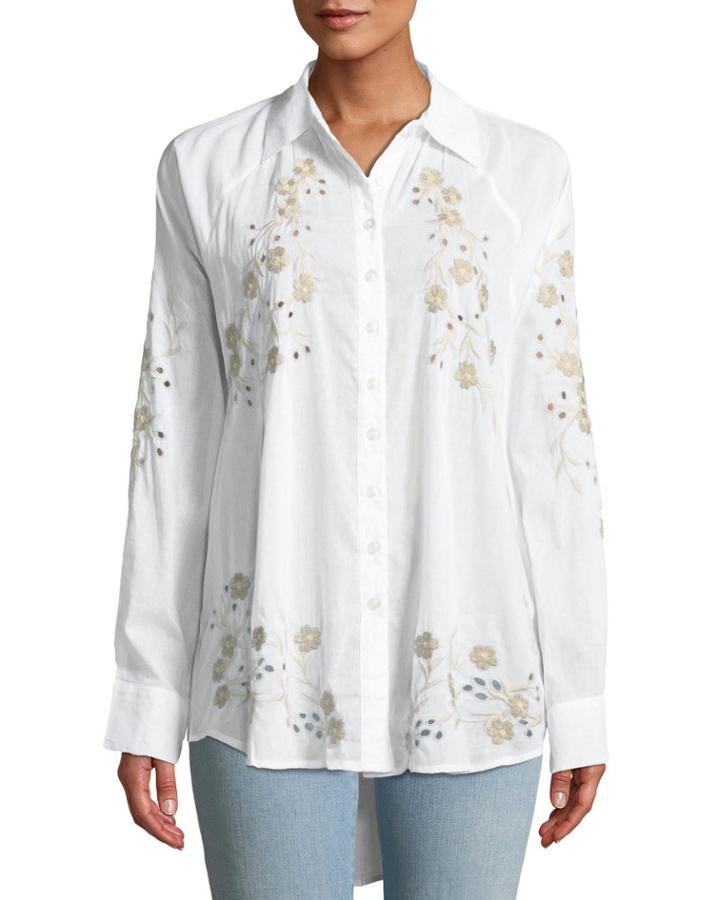 Embroidered Oversized Blouse