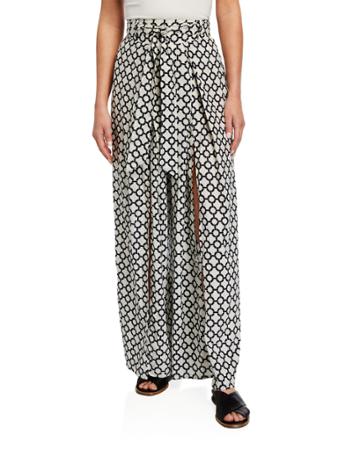 Selma Printed Wide-leg Pants