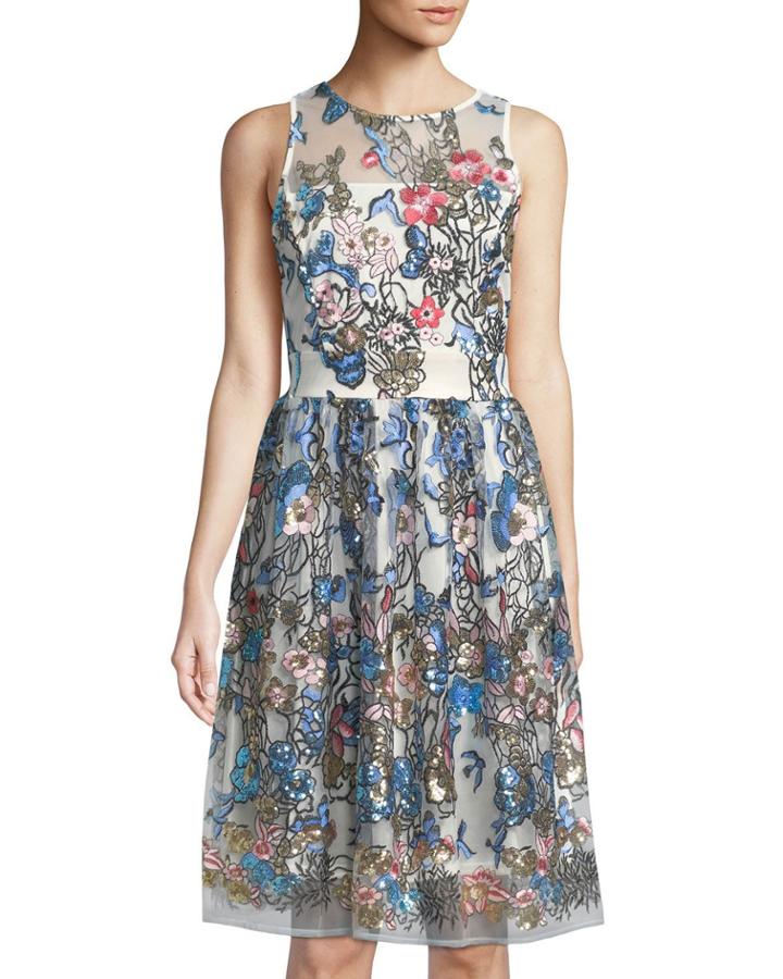 Sequined-floral Illusion