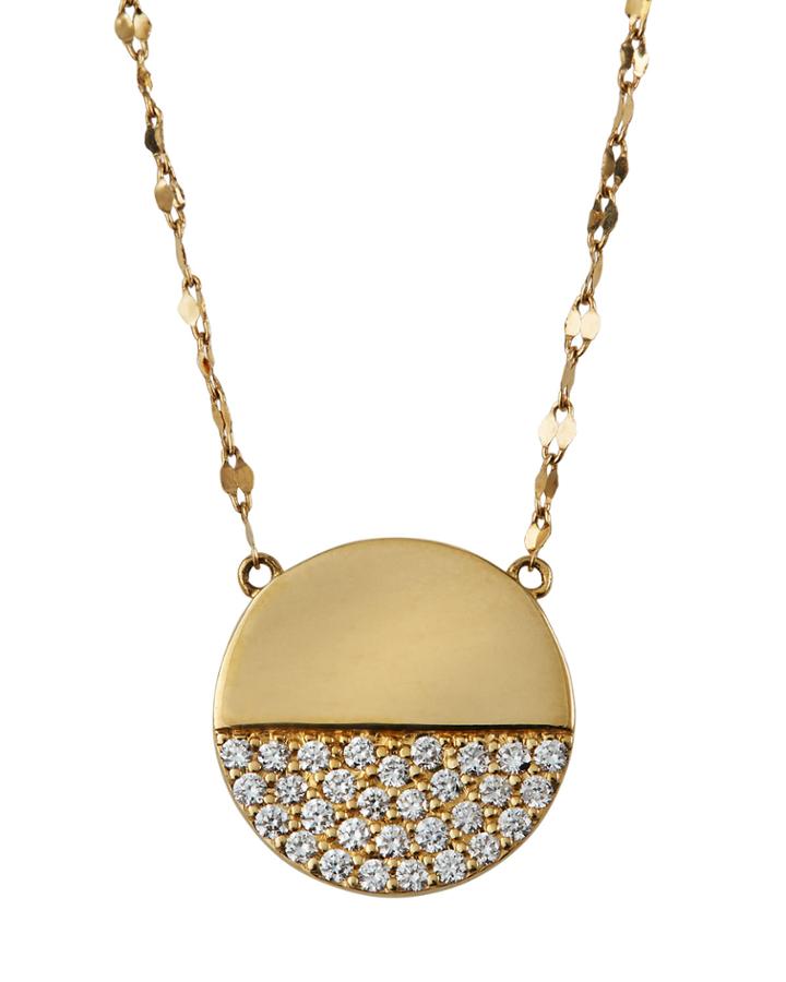 Illusion Disc Necklace In 14k Yellow Gold