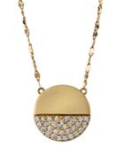 Illusion Disc Necklace In 14k Yellow Gold