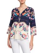 Zahra Printed Button-front Top