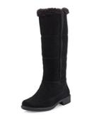 Abbott Mid-calf Boot With Fur Trim, Black