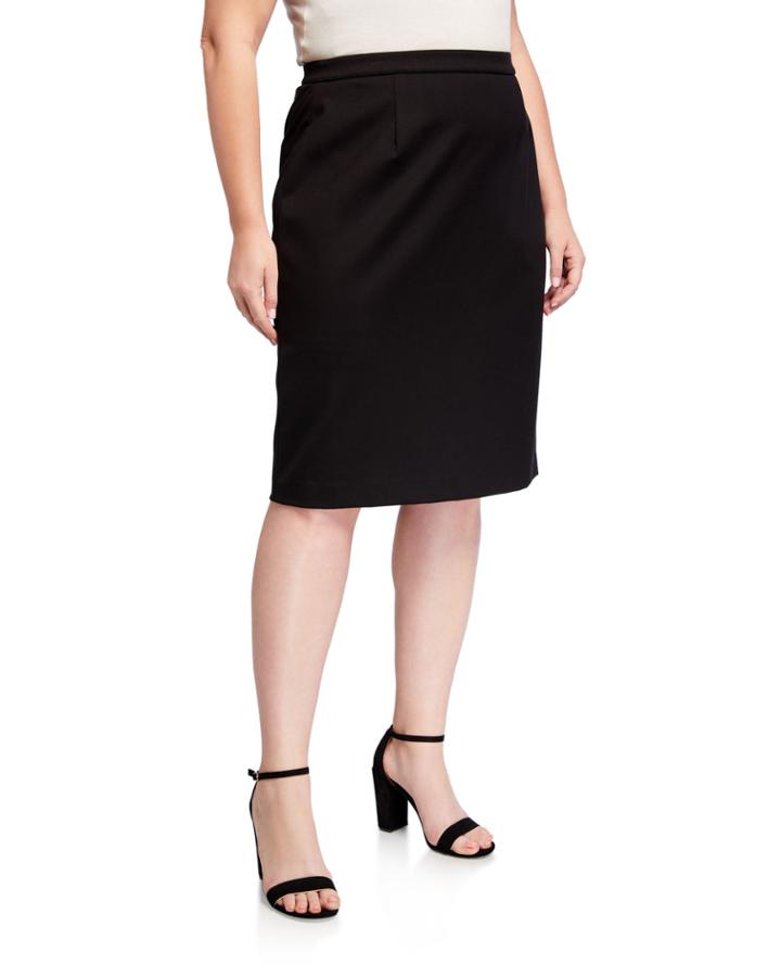 Plus Size Slim Crepe Knee-length