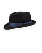 Penguin Paul Wool Fedora Hat, Black, Men's,