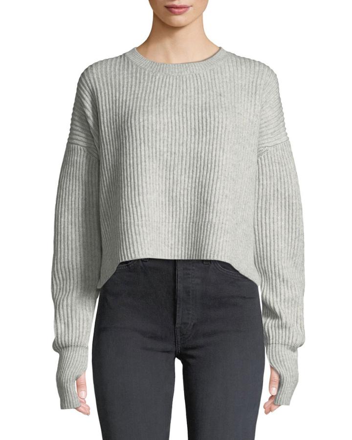 Cropped Wool-cashmere Ribbed