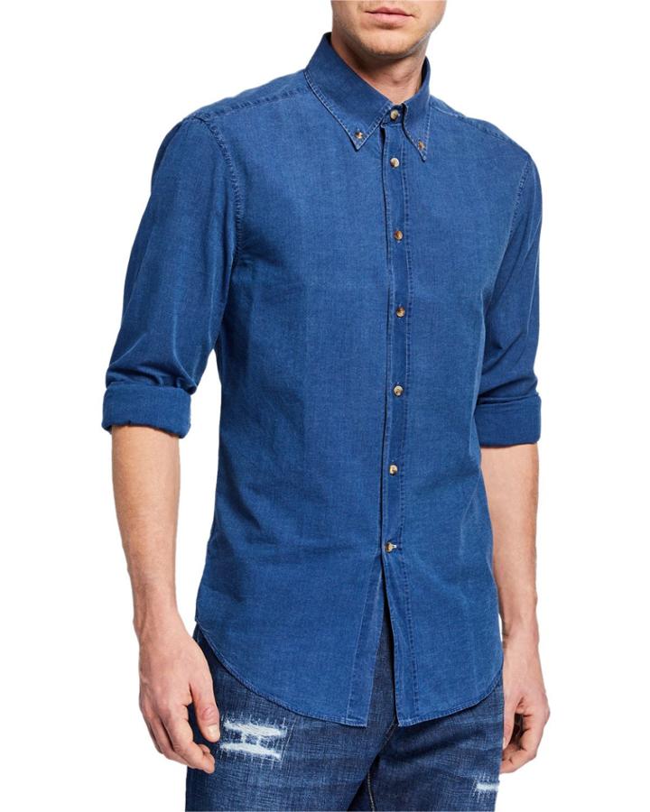 Men's Medium-wash Slim-fit Denim
