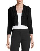 Raw-edge Shrug Cardigan, Noir