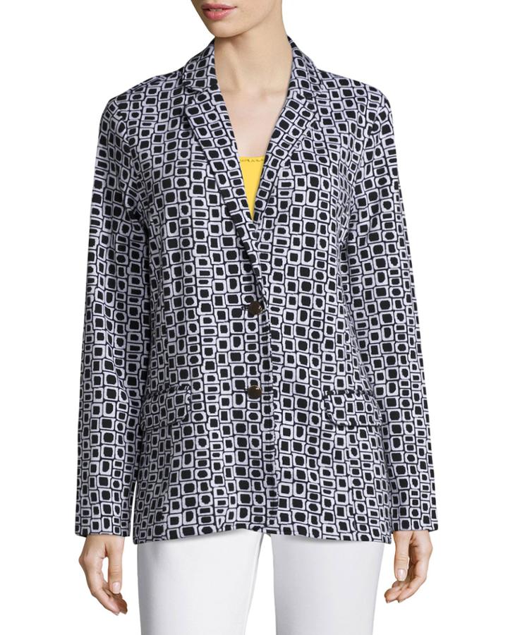 Geometric Jacquard Interlock Jacket,
