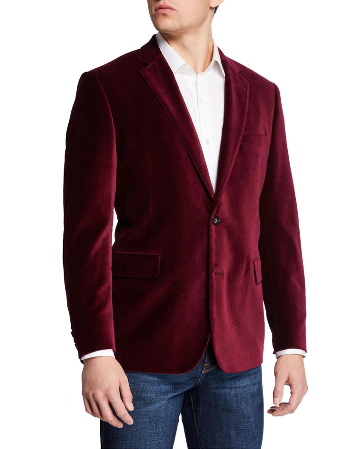 Men's Velvet Two-button Blazer