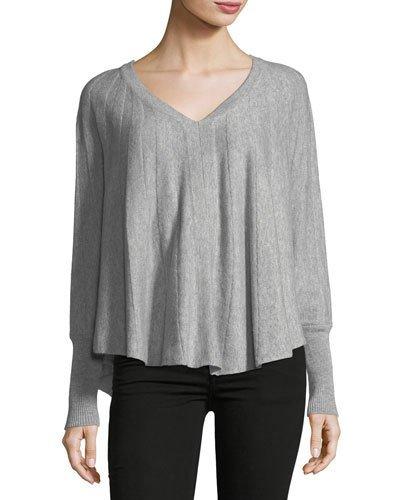 V-neck Cashmere Pullover Poncho