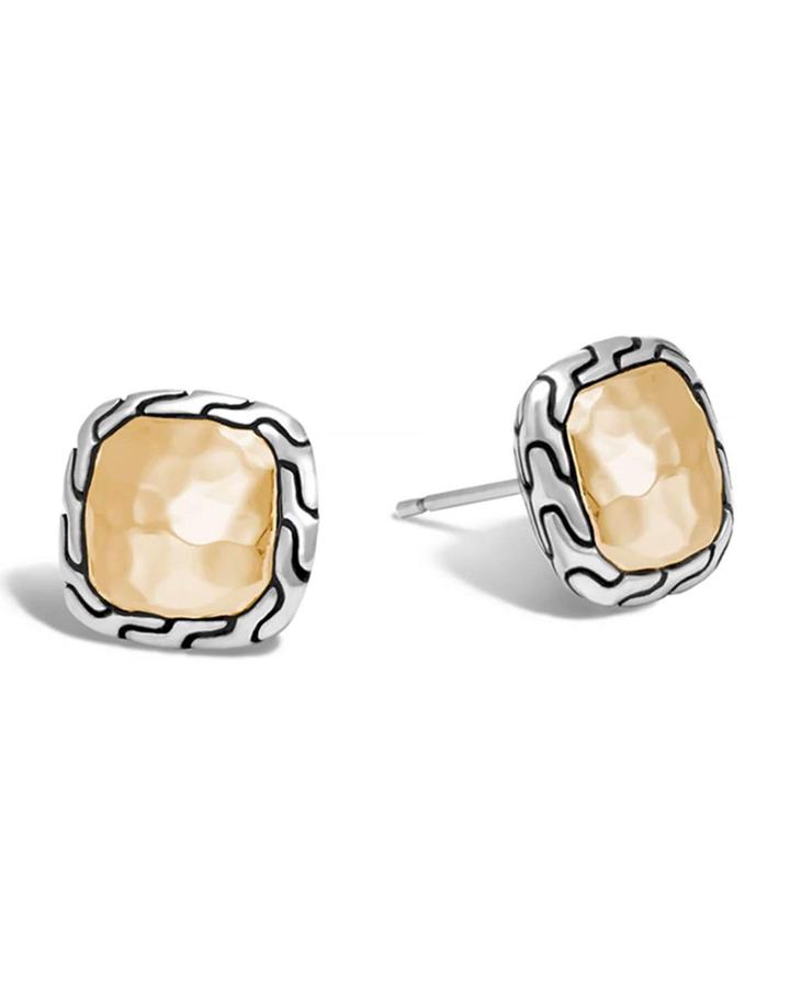 Classic Chain Hammered 18k Gold & Silver