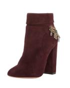 Naty Suede Charm Bootie, Burgundy