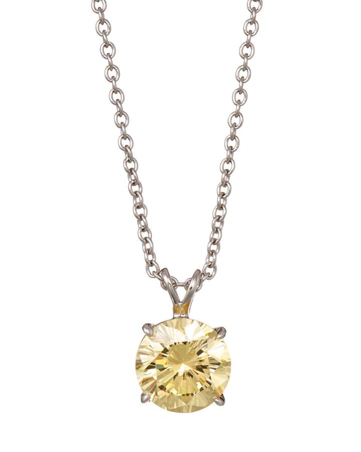 Yellow Cz Pendant Necklace