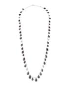 Long Gray Moonstone Charm Necklace,