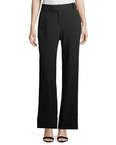 Wide-leg Cuffed Pants