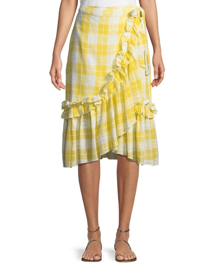 Gingham Ruffled Wrap