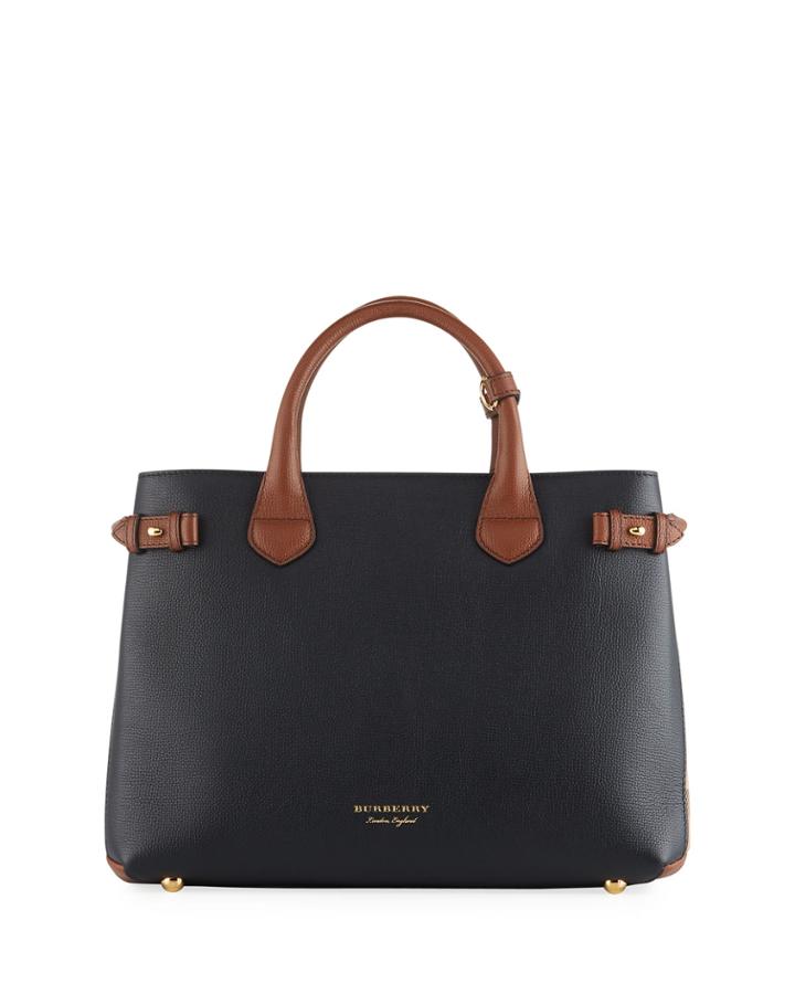 Banner Medium House Check Derby Tote Bag, Black