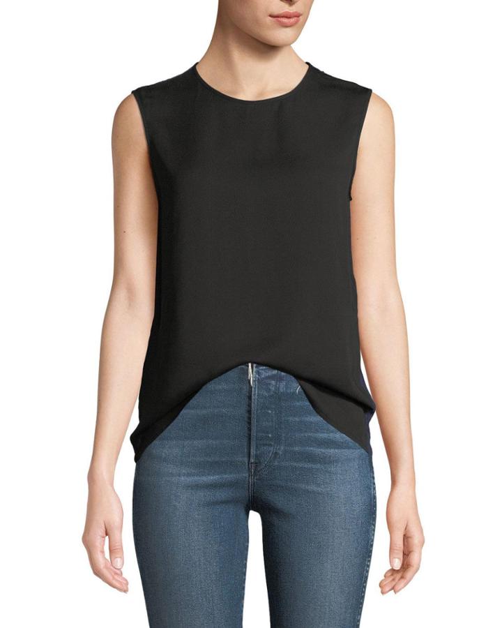 Sleeveless Crewneck Lace-back