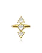 Kundan Diamond Triangle Ring