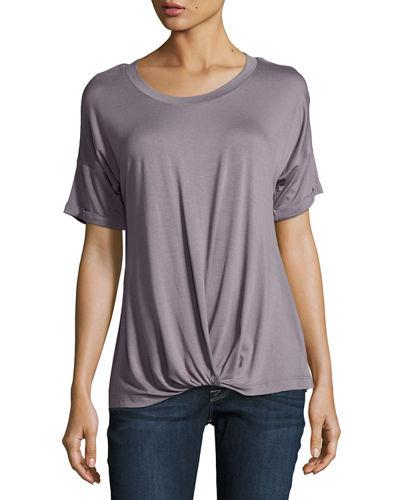 Twist-front Crewneck Top