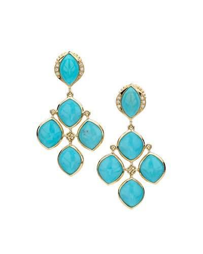 Simone Turquoise & Diamond Chandelier Earrings
