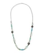 Long Beaded Single-strand Necklace, Green