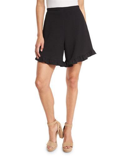 Stretch Crepe High-rise Ruffle