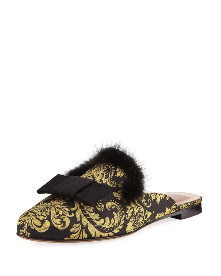 Masha Mink-trim Brocade
