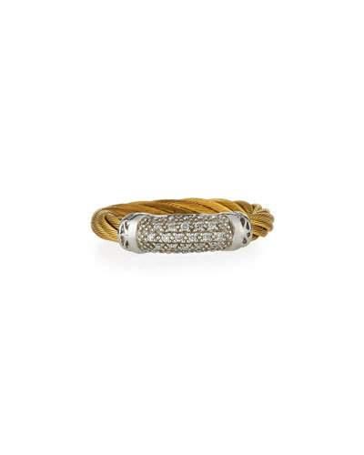 White Diamond Pav&eacute; Cable Ring