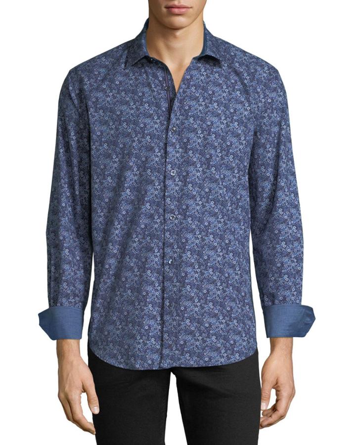Men's Shaped-fit Floral Woven