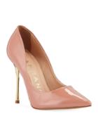 Mari Patent Golden-heel Stiletto Pumps, Rose