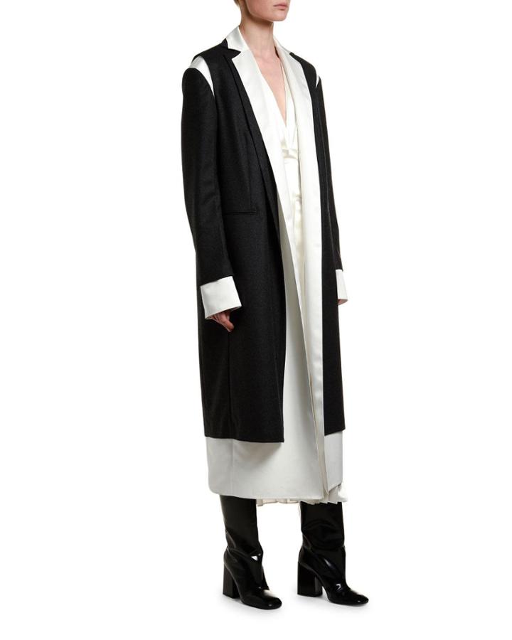 Silk Robe-lined Wool Coat