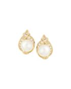 Belpearl 14k Pearl & Diamond Stud Earrings,