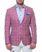 Men's Descartes Check Two-button Cotton Blazer