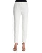 Talarant Slim-leg Ankle Pants, Off White